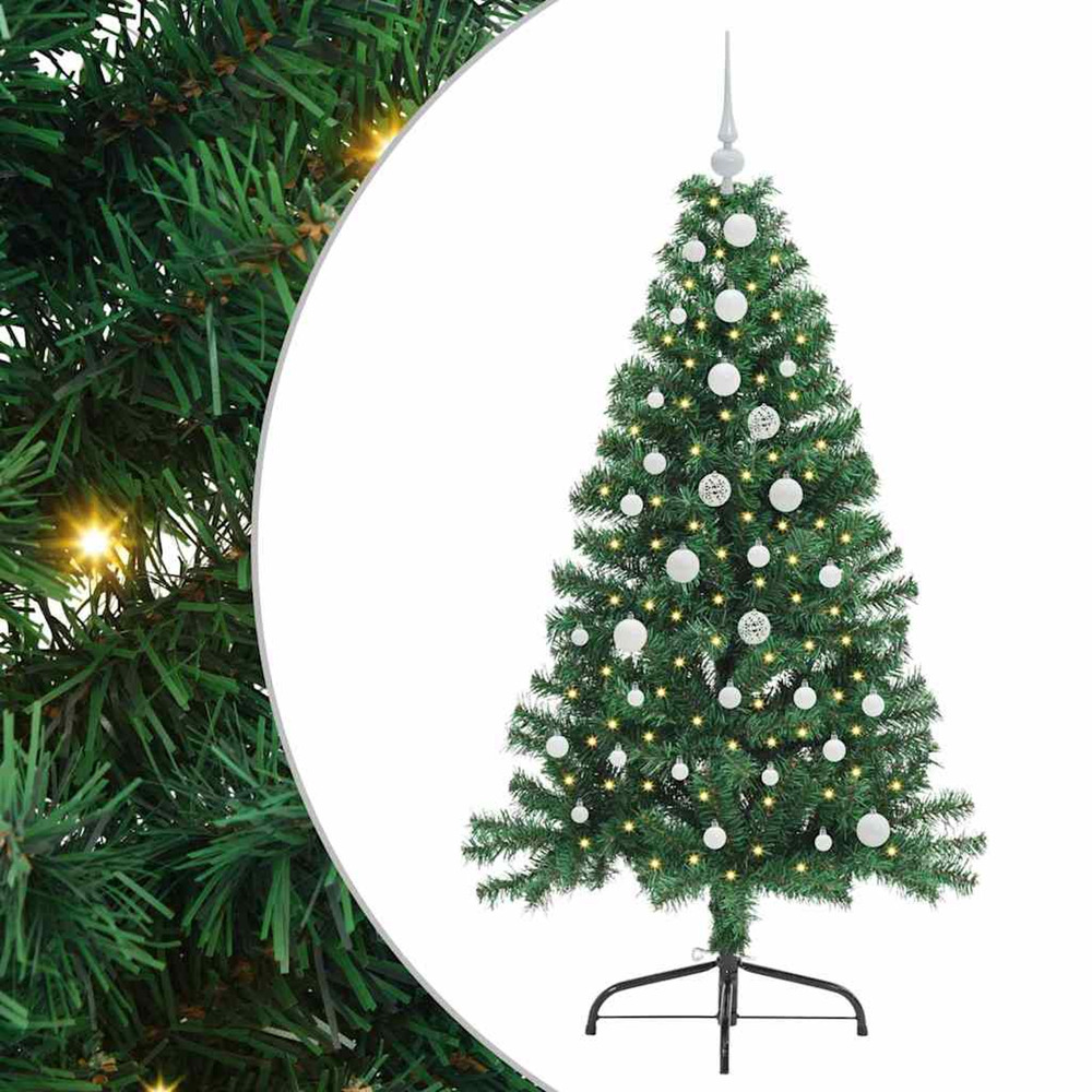 Sapin de noël artificiel pré-éclairé vert 150 cm pvc