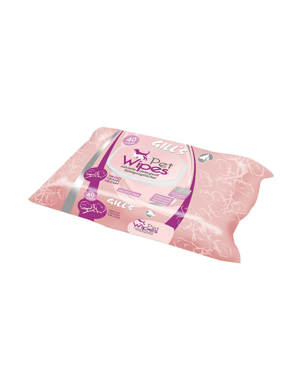 Serviettes humides xl aroma talc parfum 40 unités (30x20cm) gill's