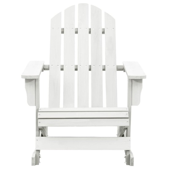 Chaise à bascule de jardin bois blanc