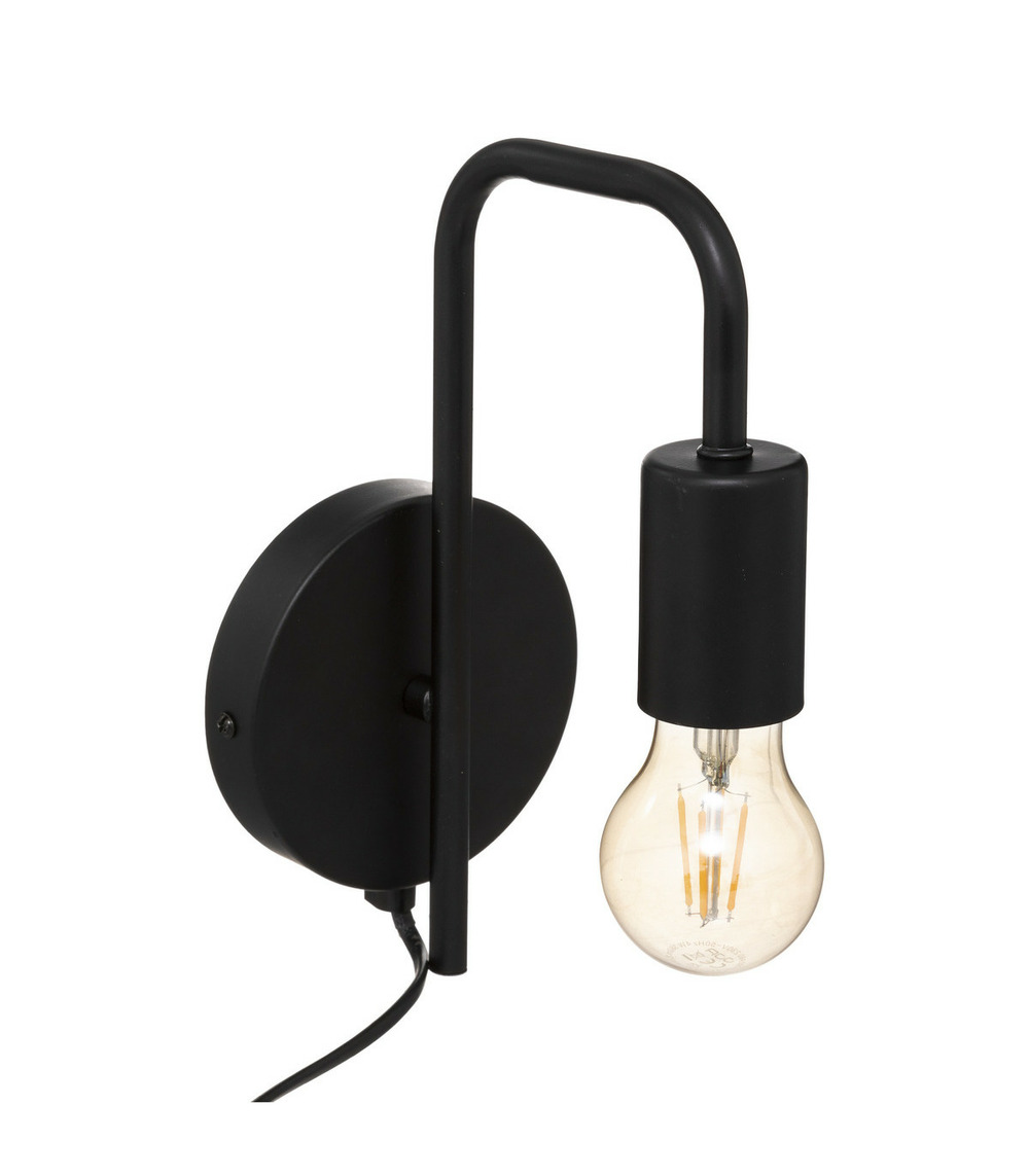 Applique murale en métal noir h 25 cm