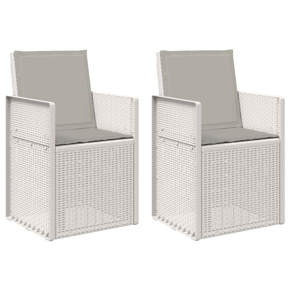 Chaises de jardin salle à manger 2 pc blanc et gris clair pp