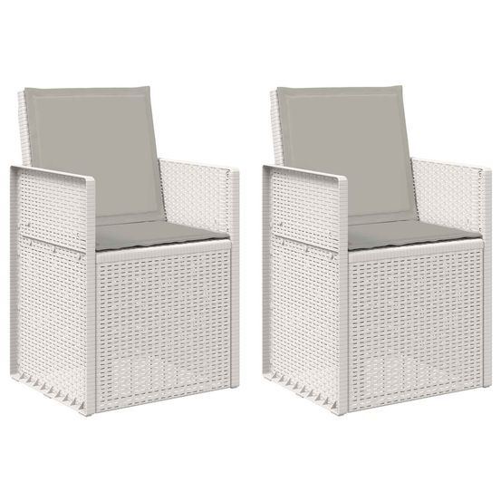 Chaises de jardin salle à manger 2 pc blanc et gris clair pp