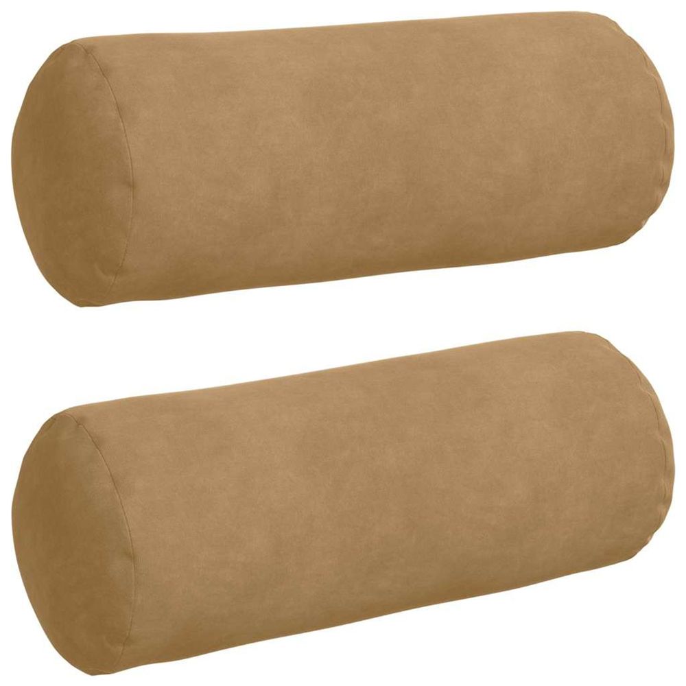 Coussins d'accent 2 pcs marron ø 15 x 40 cm