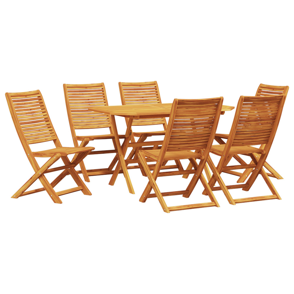 Ensemble de jardin en bois d'acacia 7 pièces