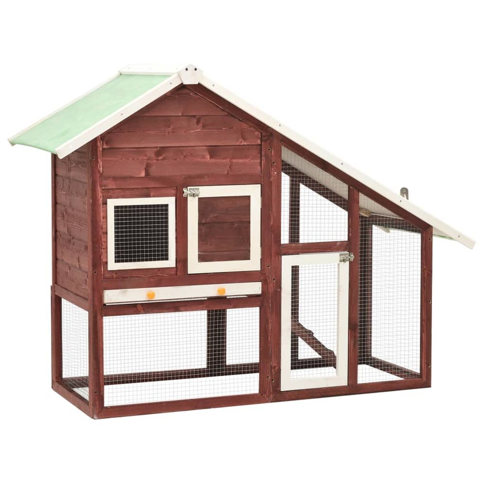 Clapier Moka et blanc 140x63x120 cm