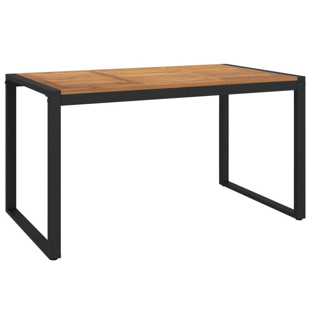 Table de jardin et pieds en forme de u 140x80x75 cm bois acacia