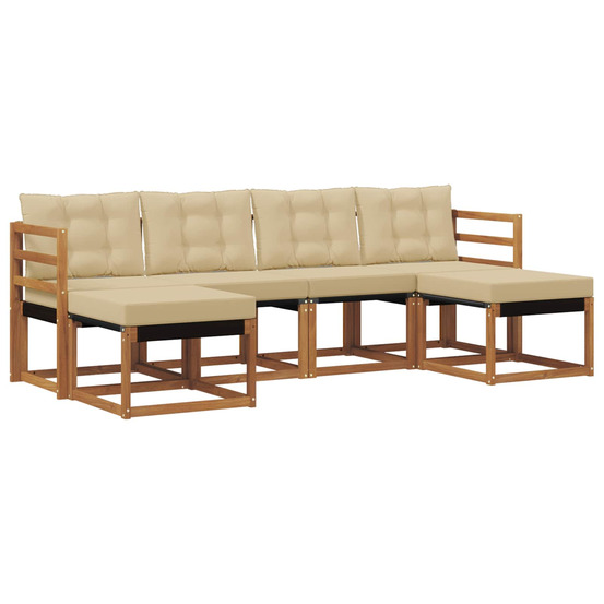 Ensemble de canapés d'extérieur 6 pcs naturel et beige