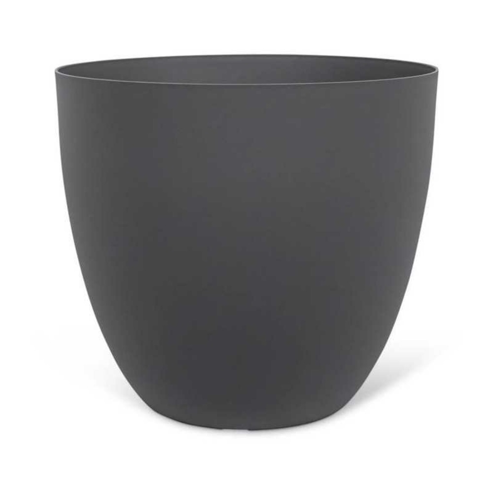 Pot de fleurs - garden id - phoenix anthracite - 48 x 42 cm - 100% recyclé et recyclable - résistant au gel et uv - pour exté