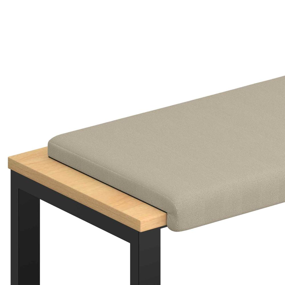 Coussin de banc velours texturé sable profondeur 35 cm