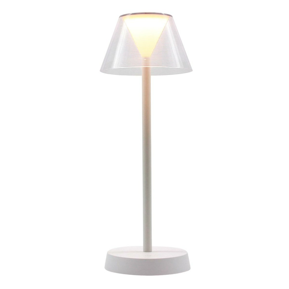 Lampe de table sans fil led beverly blanc plastique h34cm
