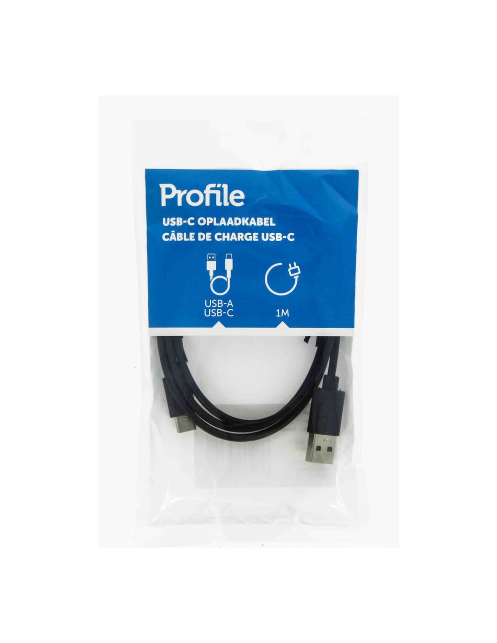 Câble usb-a vers usb-c 1 m noir - profile