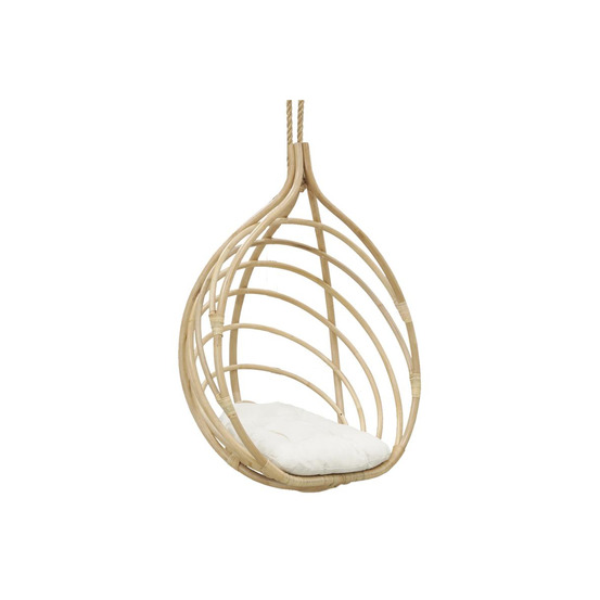 Fauteuil suspendu en rotin naturel + coussin