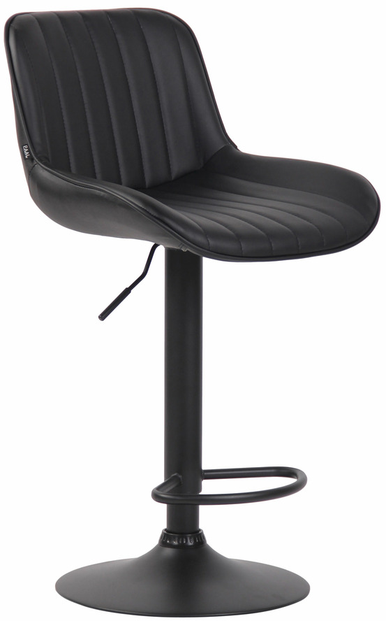 Tabouret de bar lentini simili cuir noir