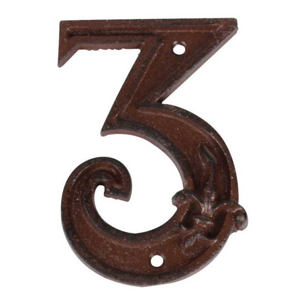 Numéro de maison en fonte chiffre 3