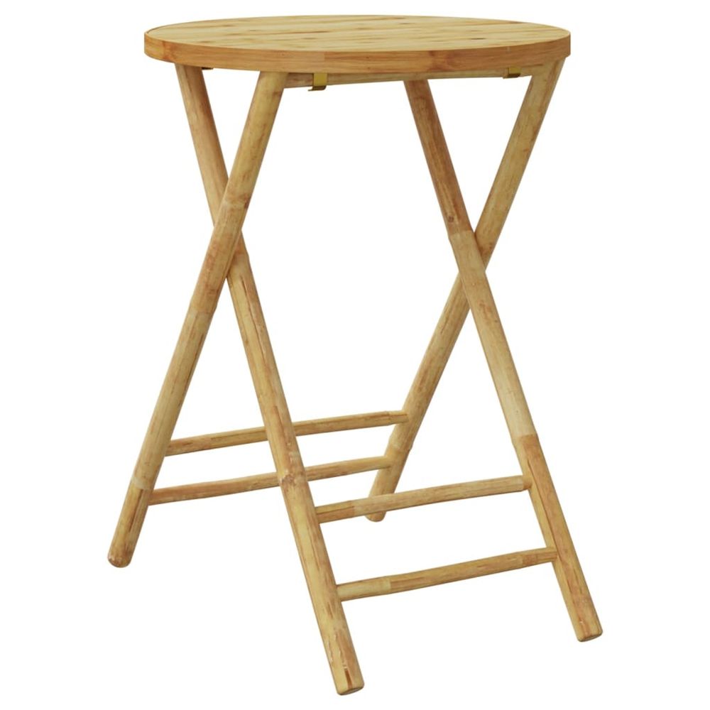 Table de jardin pliable ø55x75 cm bambou