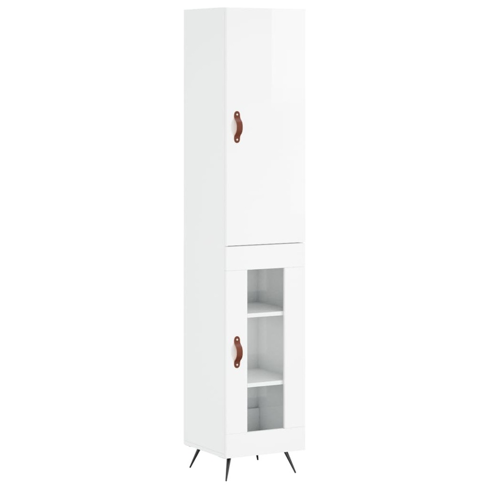 Buffet bahut commode armoire meuble de rangement organisateur cuisine salle de séjour salon haut brillant 34,5 x 34 x 180 cm