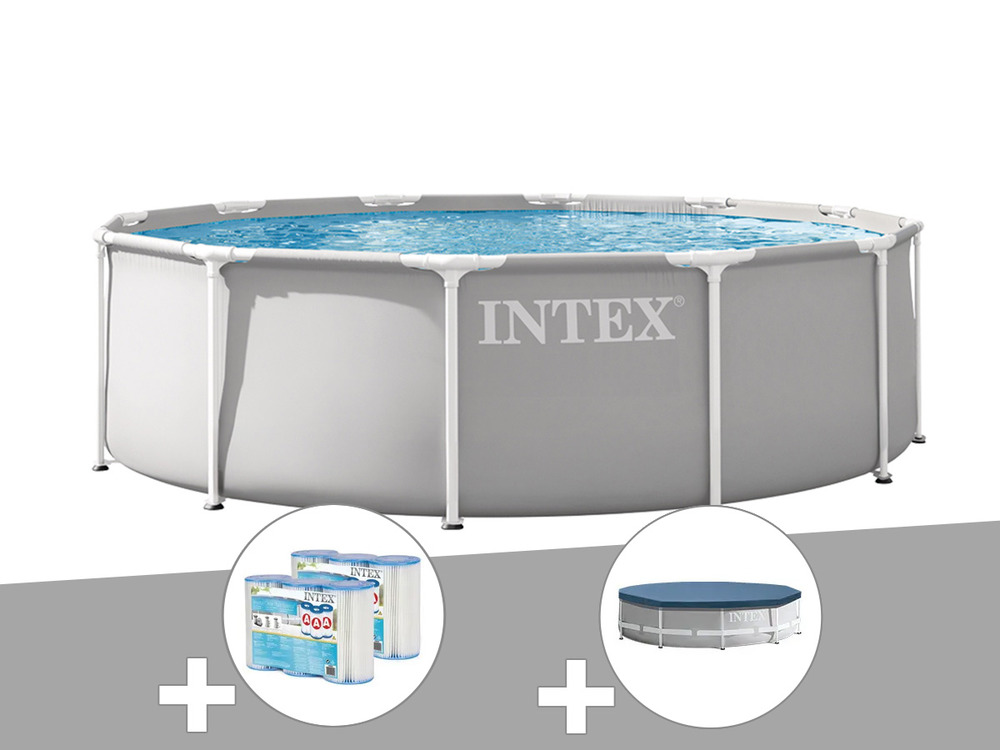 Kit piscine tubulaire prism frame ronde 3,66 x 1,22 m + 6 cartouches de filtrat