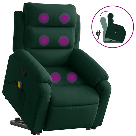 Fauteuil inclinable vert foncé velours