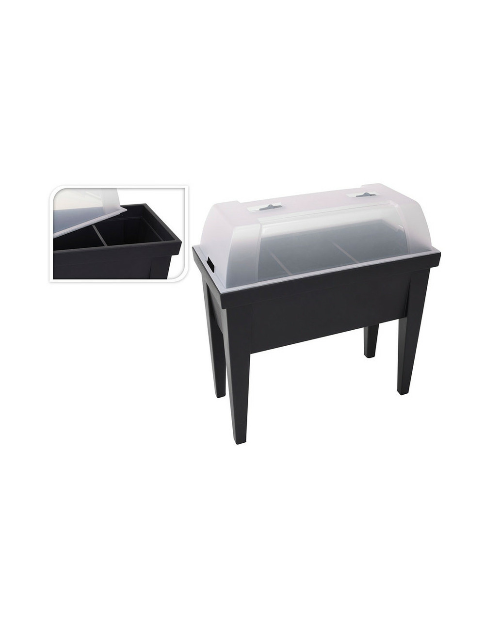 Serre type table couleur noire 80x40x65cm