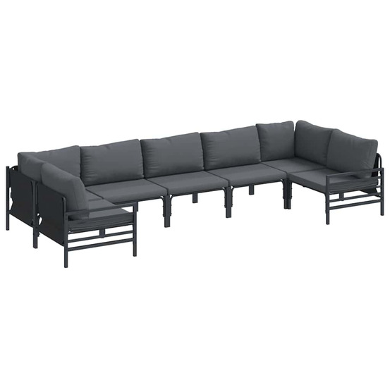 Ensemble de canapé de jardin anthracite acier