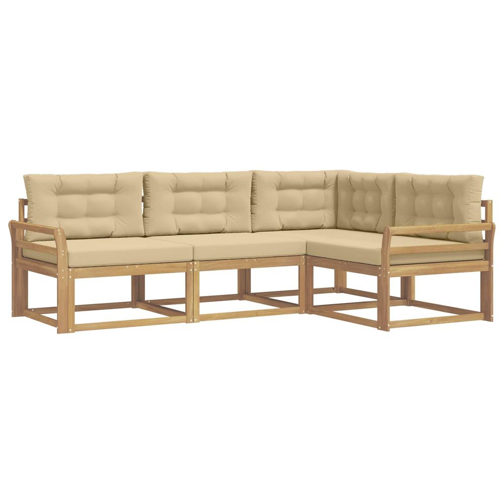 Ensemble de canapés d'extérieur 3 pc blanc et beige polyester