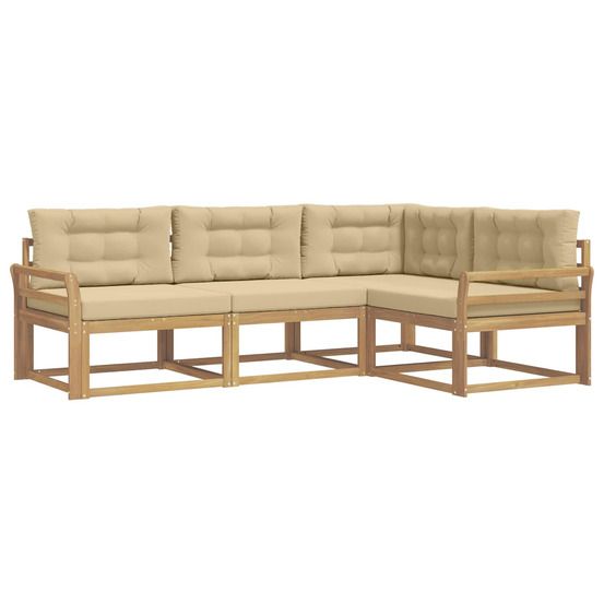 Ensemble de canapés d'extérieur 3 pc blanc et beige polyester