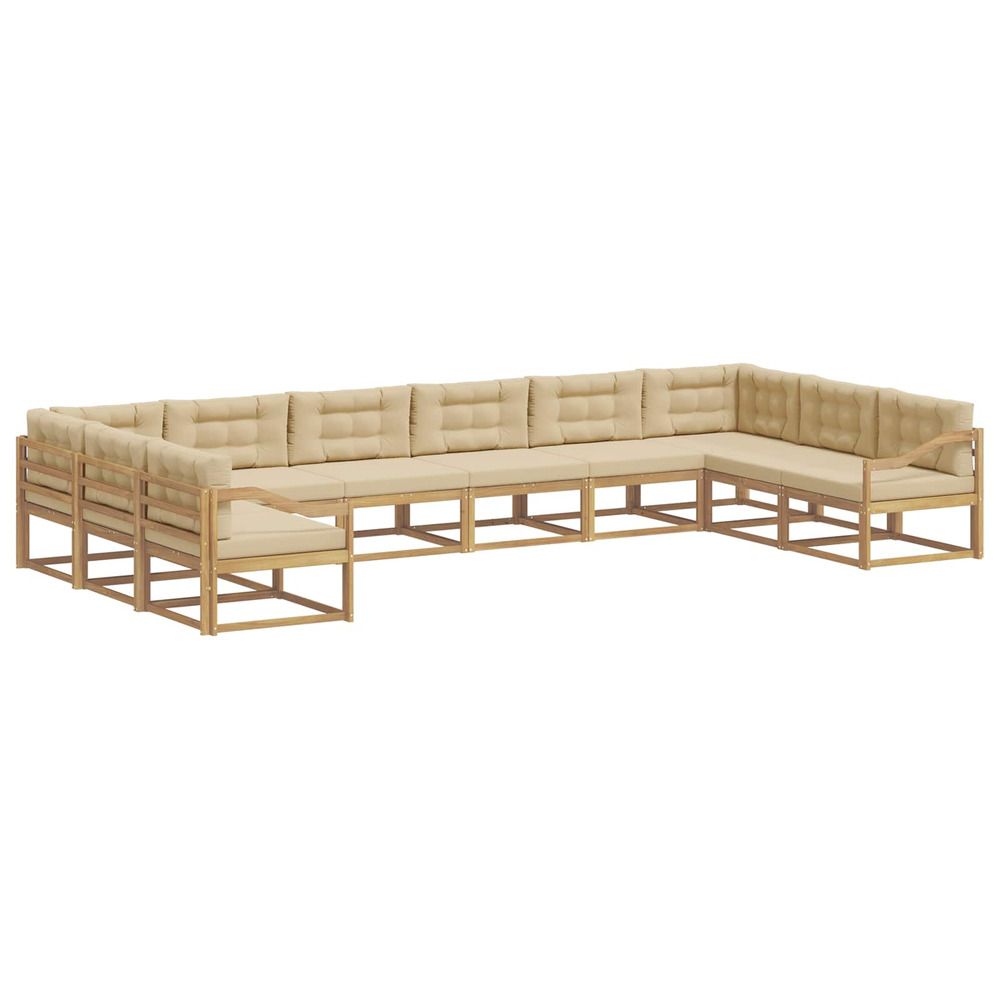 Ensemble de canapés d'extérieur 10 pc blanc et beige