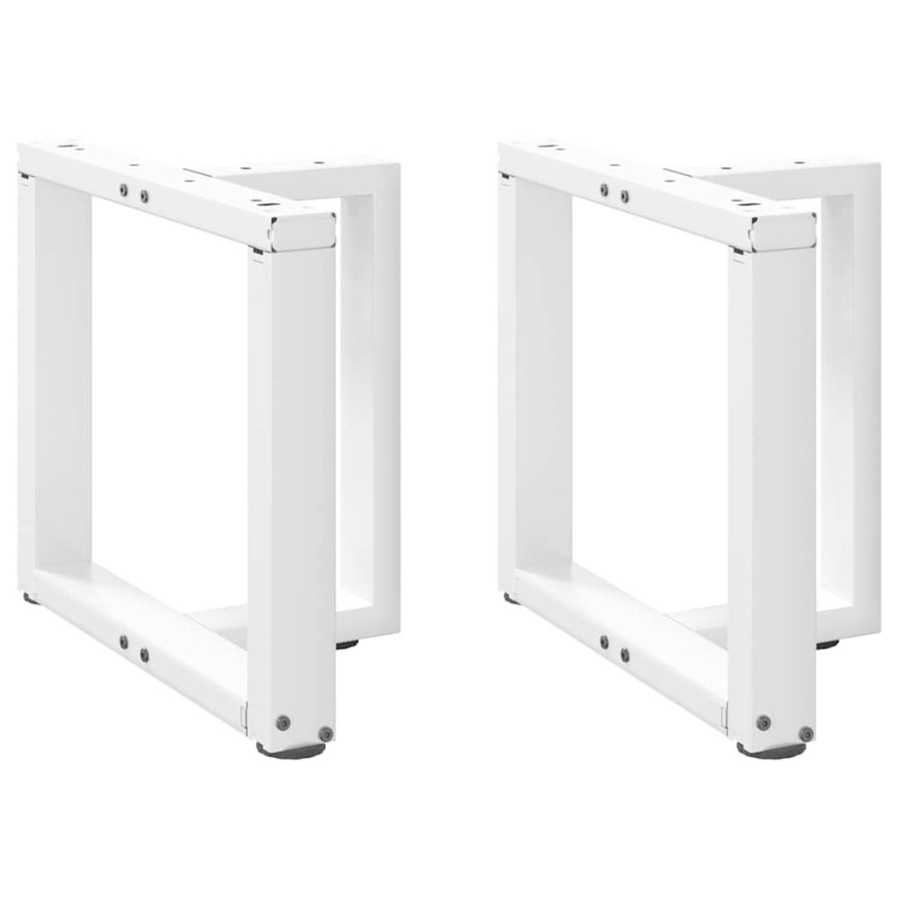 Pieds de table basse en t, 2 pièces, blanc, 50 x 25 x (42-43) cm, acier