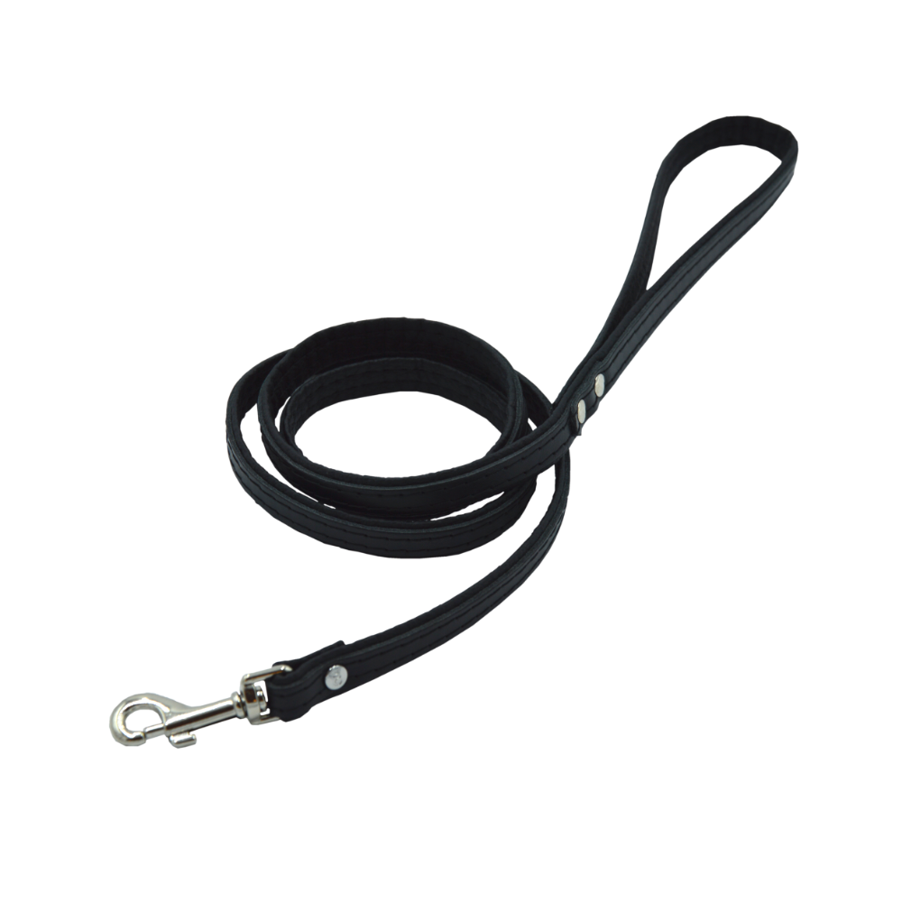 Laisse Pour Chien En Cuir Synthétique Noir - Longueur 120 Cm, Résistante Et Confortable Pour Promener Votre Toutou En Toute Sécurité