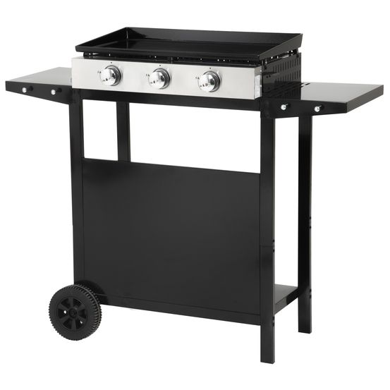 Plancha au gaz mérida 3 brûleurs + chariot