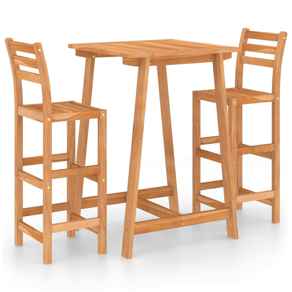 Ensemble de bar d'extérieur 3 pcs bois d'acacia massif