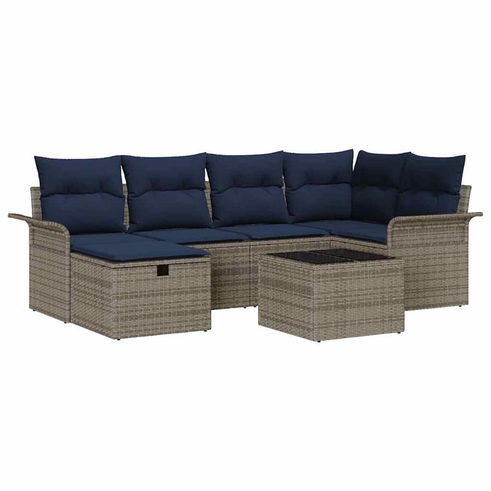Ensemble de canapé de jardin 7 pc poly rotin