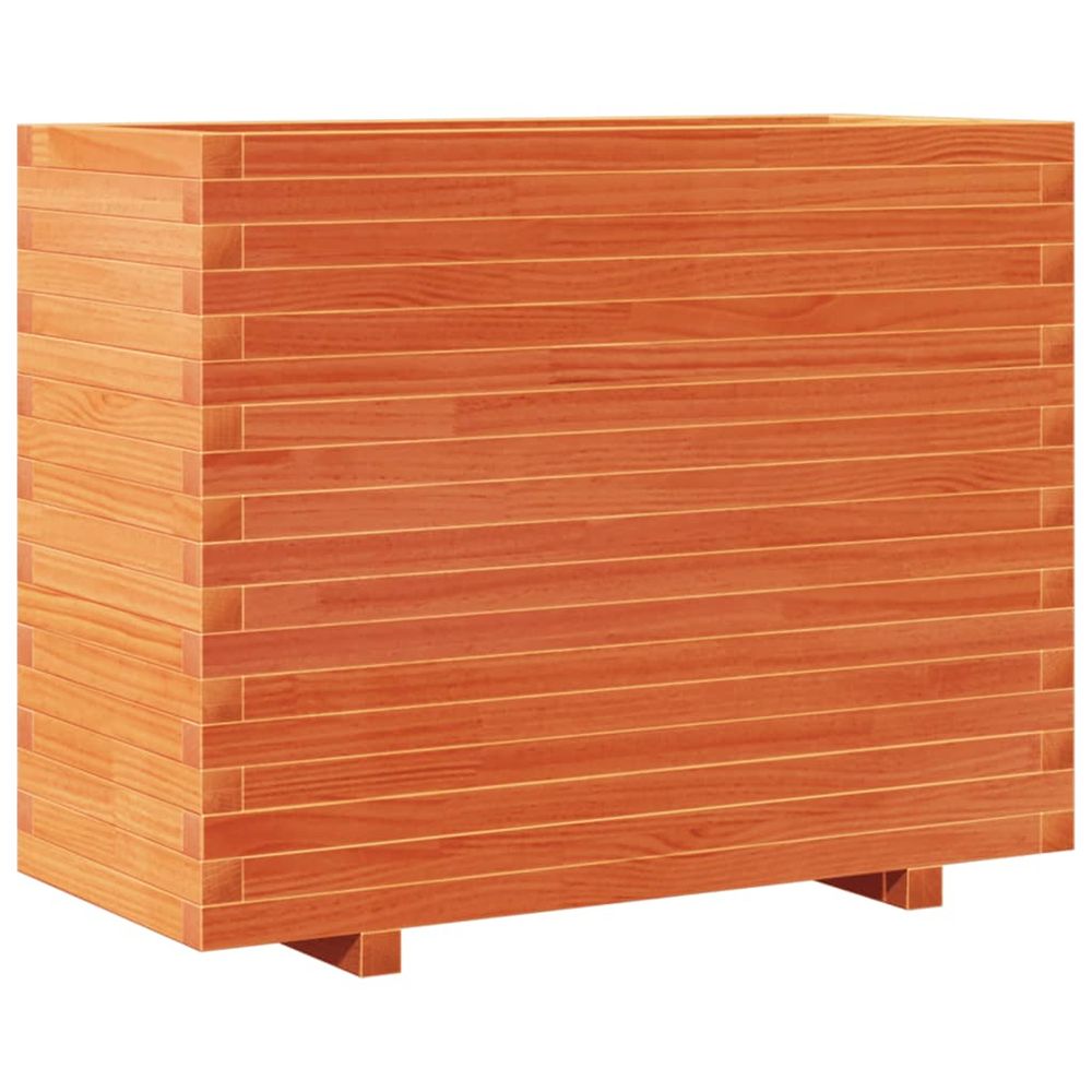 Jardinière d'extérieur cire marron 90x40x72 cm bois de pin massif