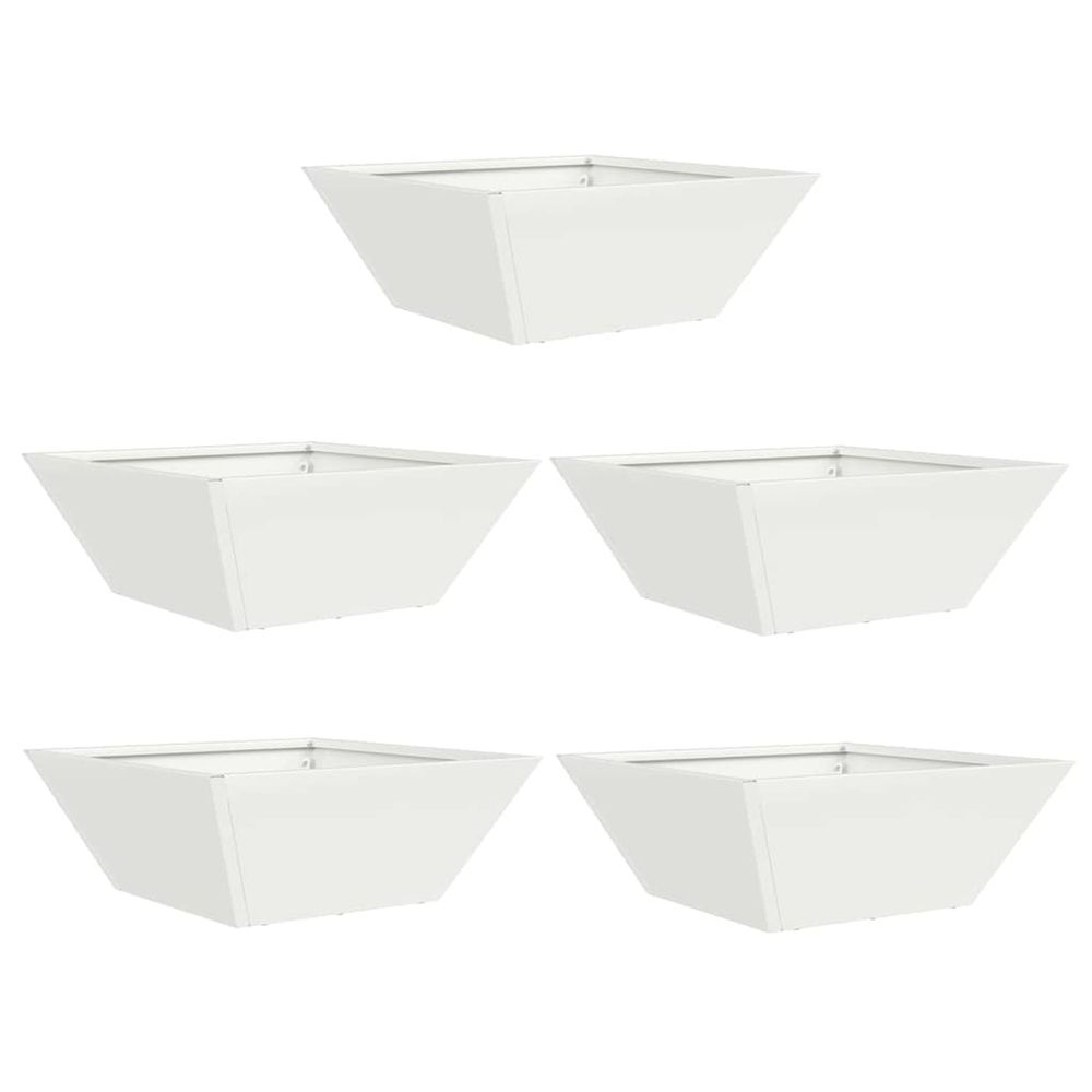 Cache-pot de jardin 5 pc blanc 40 x 40 x 15 cm