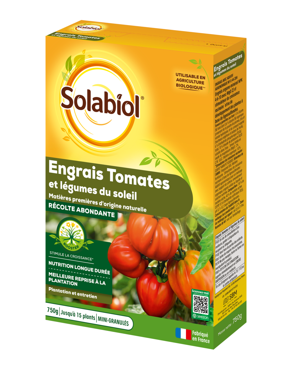 Sotomy750 - engrais tomates et légumes fruits - 750g - utilisable en agriculture biologique