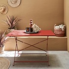 Table de jardin bistrot pliable - emilia rectangle terra cotta - table rectangle 110x70cm en acier thermolaqué