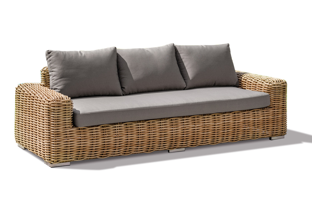 Canapé de jardin borabora 3 places en résine tressée