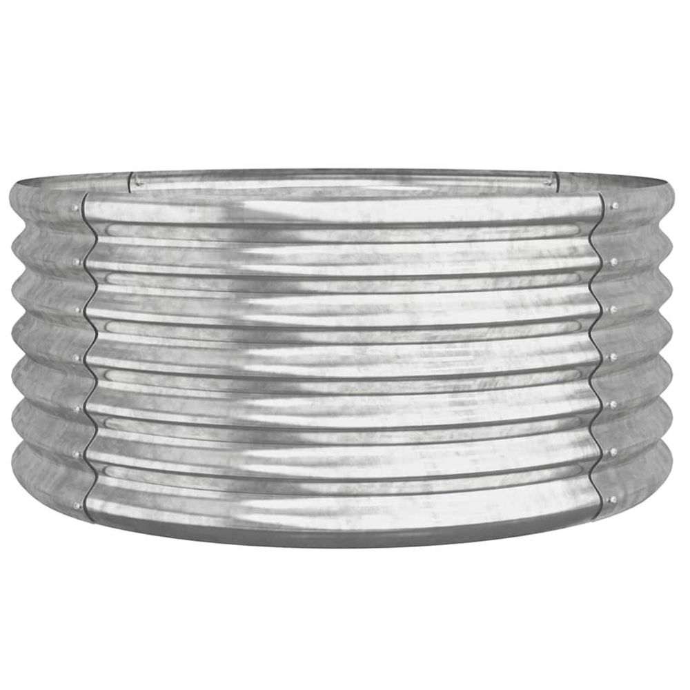 Jardinière d'extérieur de jardin acier galvanisé 80x80x36 cm argenté