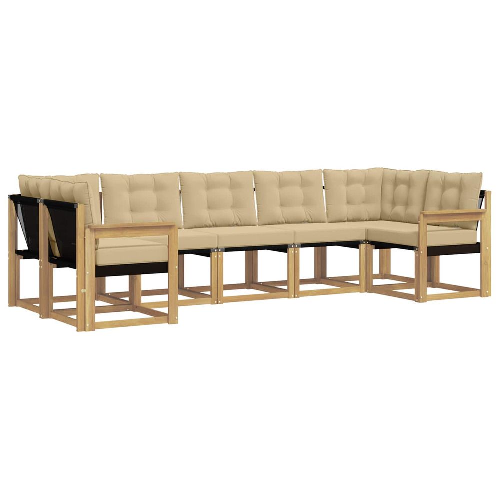 Ensemble de canapés d'extérieur 7 pc blanc et beige