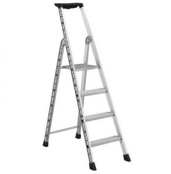 Escabeau 4 marches gris - 02375804