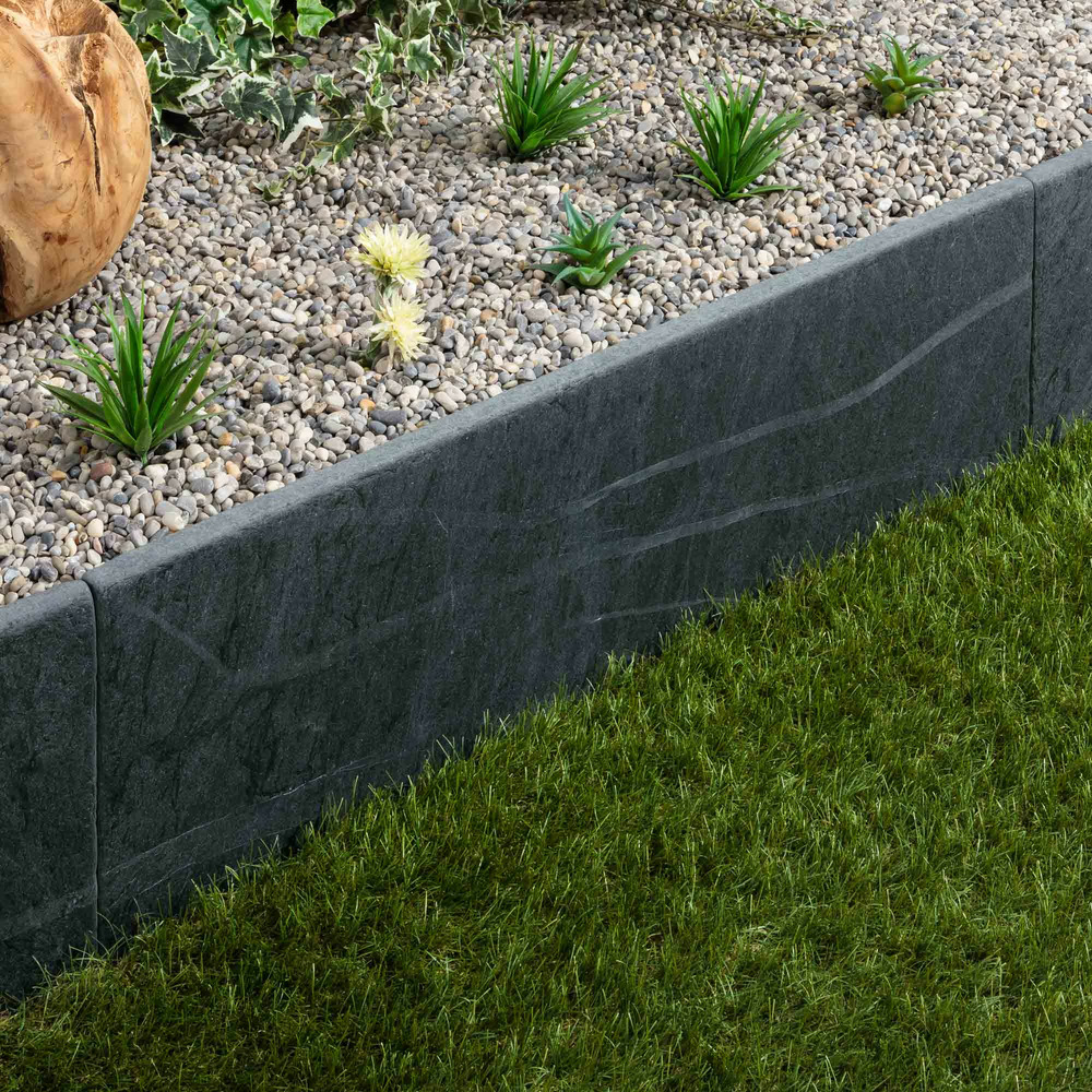 Bordure de jardin ardoise noire vieillie 100x30x3 cm (à l'unité) - ro'ma nature