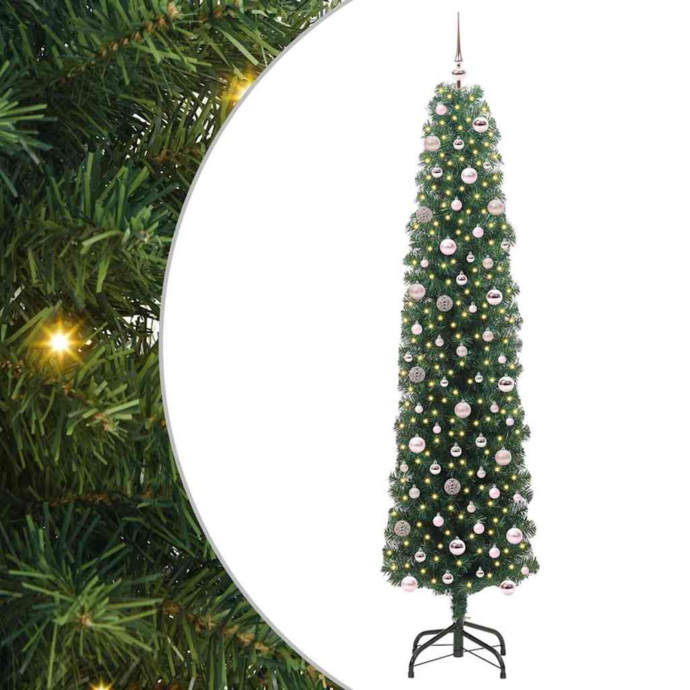 Sapin de noël artificiel vert 240 cm pvc et acier et plastique