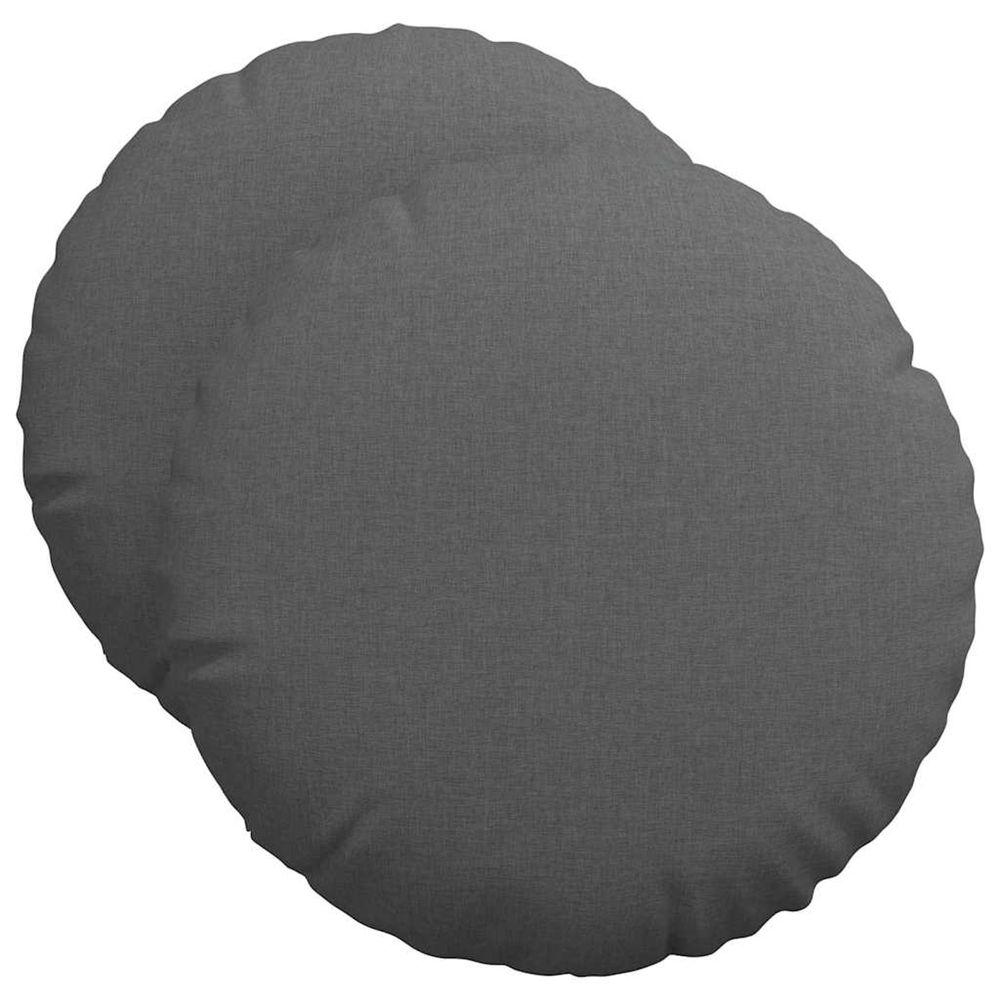 Coussins de siège 2 pc tissu gris foncé ø50 x 19 cm