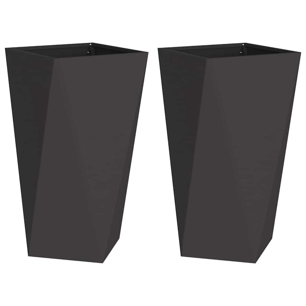 Jardinière 2 pcs noir 40 x 40 x 75 cm acier