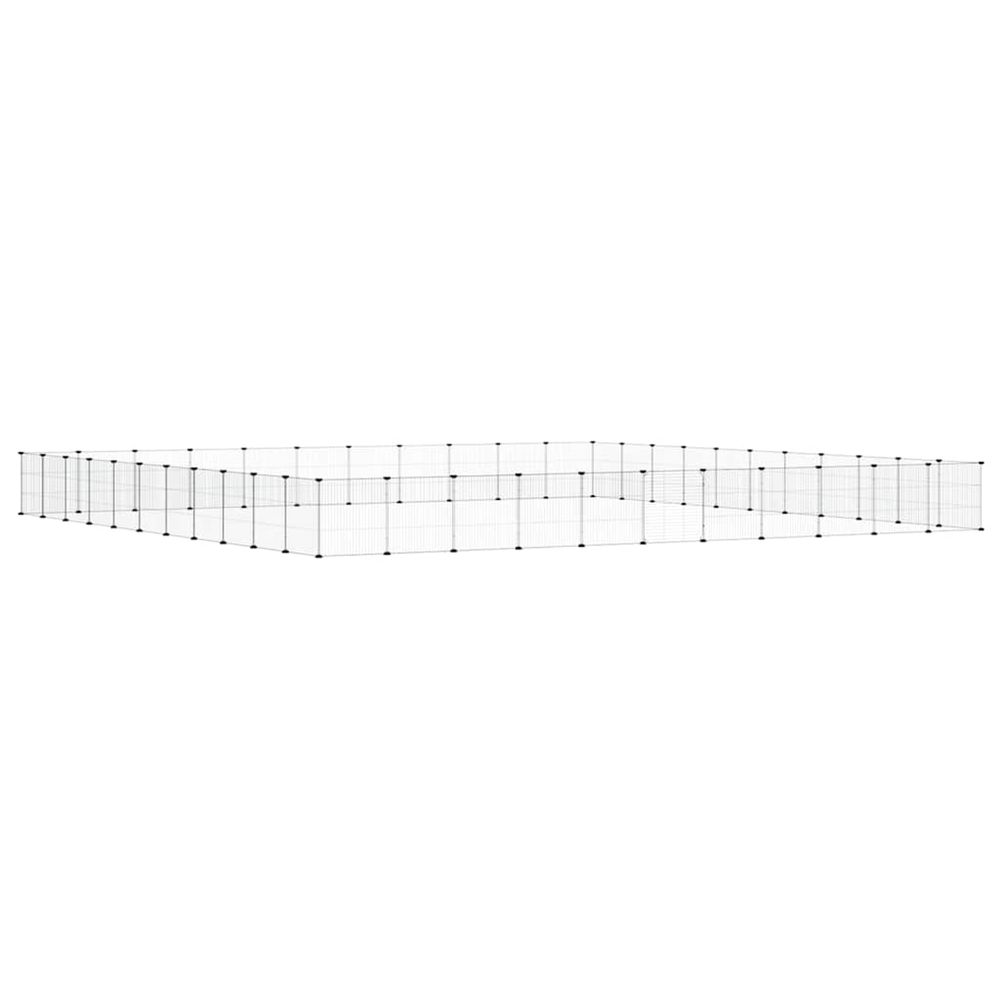 Cage animaux de compagnie à 44 panneaux et porte noir 385x385x35 cm