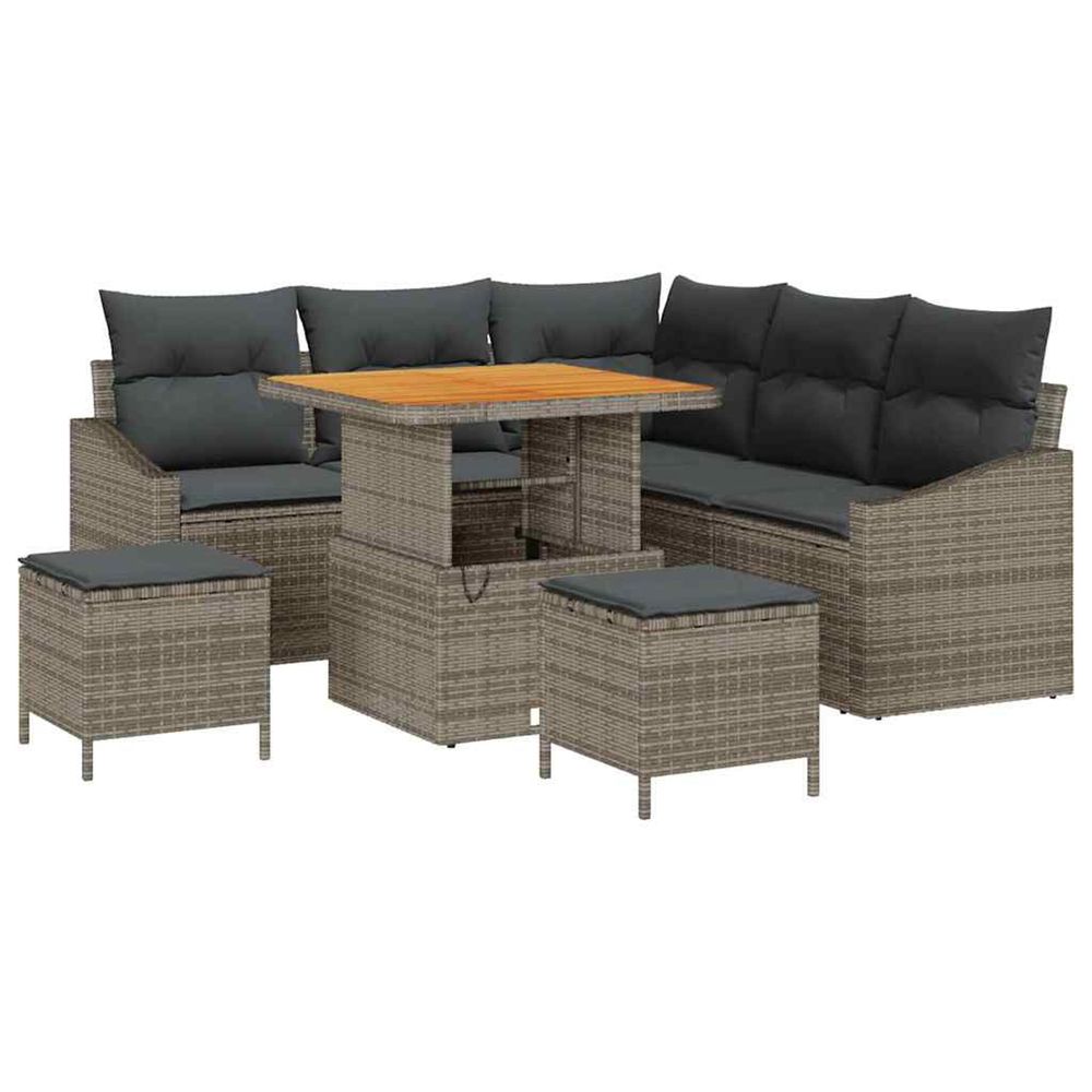Ensemble de canapé de jardin 8 pc 7-nombre de places gris
