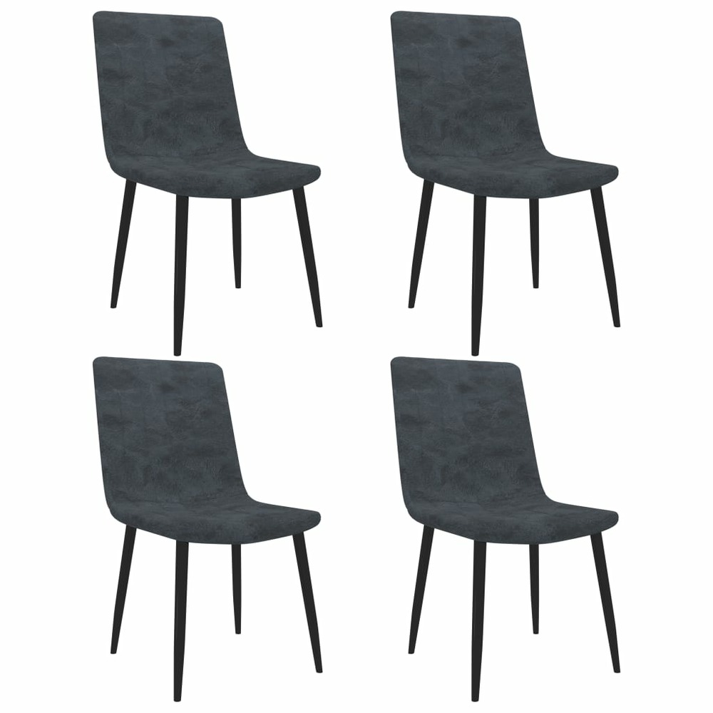 Chaises de salle à manger 4 pcs noir similicuir