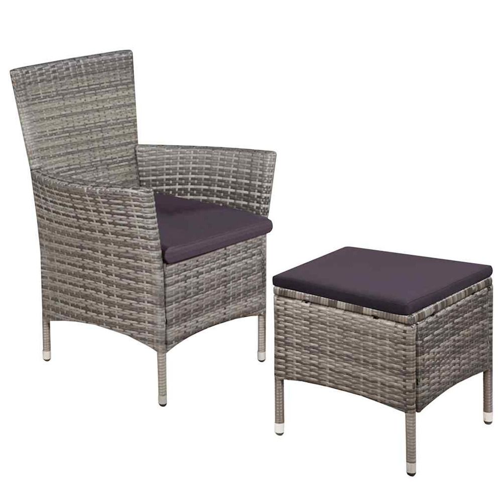 CHAISE ET TABOURET D EXTERIE 2-(867733)