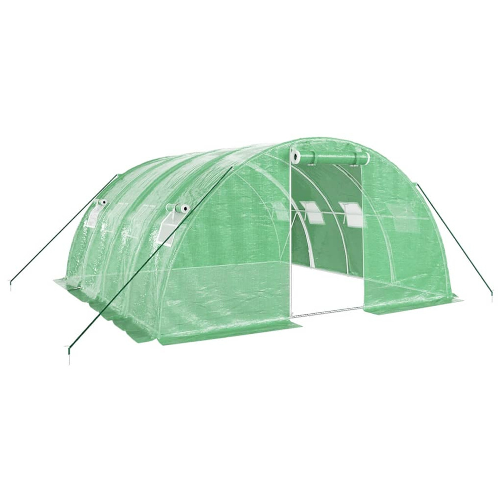 Serre avec cadre en acier vert 16 m² 4x4x2 m
