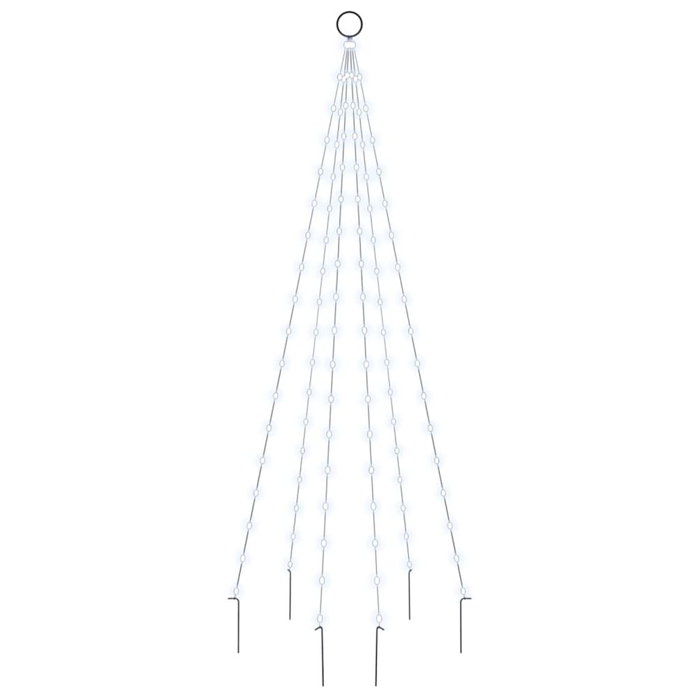 Sapin de noël sur mât de drapeau 108 led blanc froid 180 cm